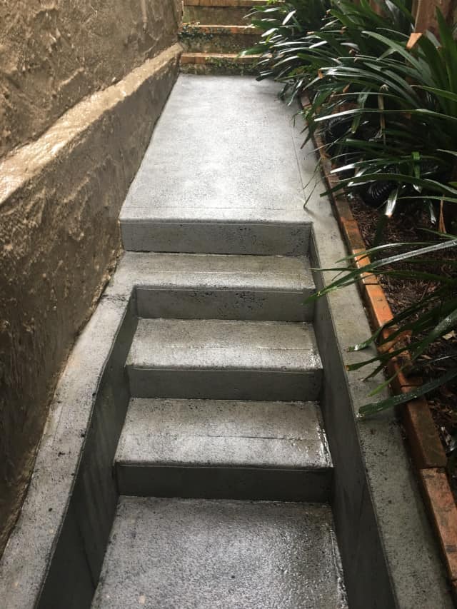 after concrete moss stairs outdoors clean