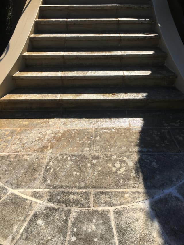 before sandstone stairs outdoors clean and seal