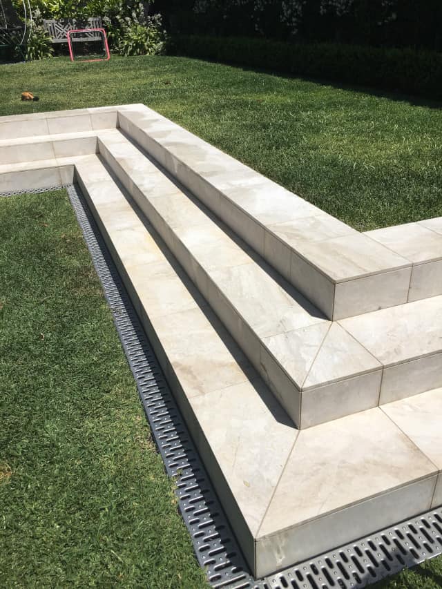 after sandsstone stairs outdoors clean