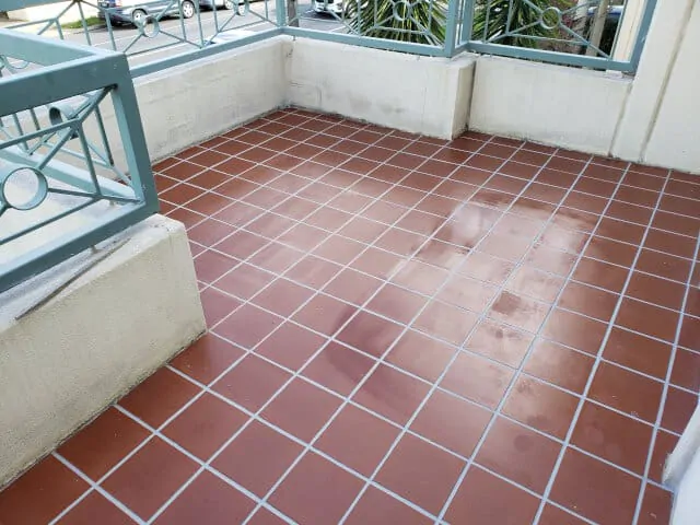 balcony terracotta epoxy grouting sealing after