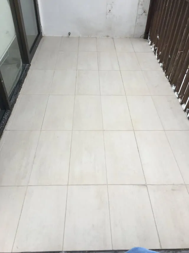outdoor balcony porcelain re-grouting after