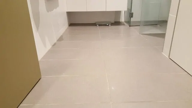 bathroom floor regrout porcelain before