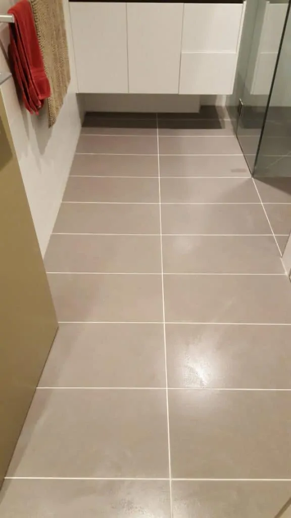 bathroom floor regrout porcelain after