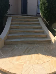 after sandstone stairs outdoors clean and seal